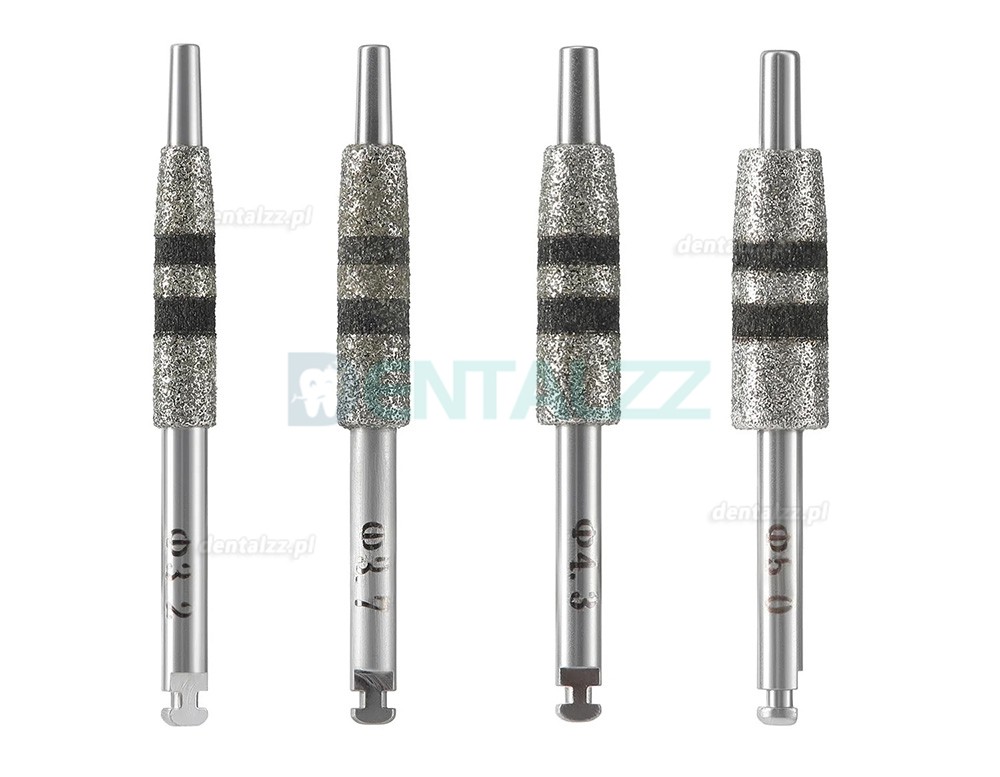 FG7604 Zestaw 4 Wierteł do Toru Kości Implantologicznych do Pozycjonowania i Korekcji Szyjki